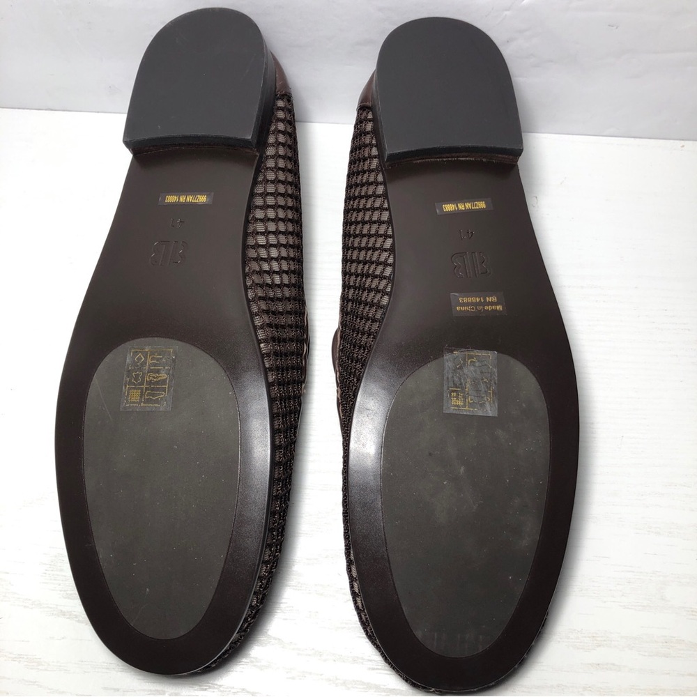Maeve x Bibi Lou Mesh Loafers Women Size US10-10.5 EU41 Dark Brown Leather Flats - Picture 6 of 7